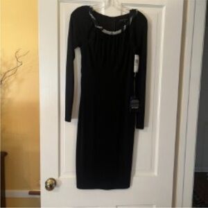 Elegant Black Long Sleeve Dress